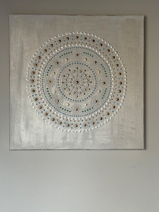 The Pearl of Asteria, origineel acryl- en dotpainting schilderij van Flora&Florana