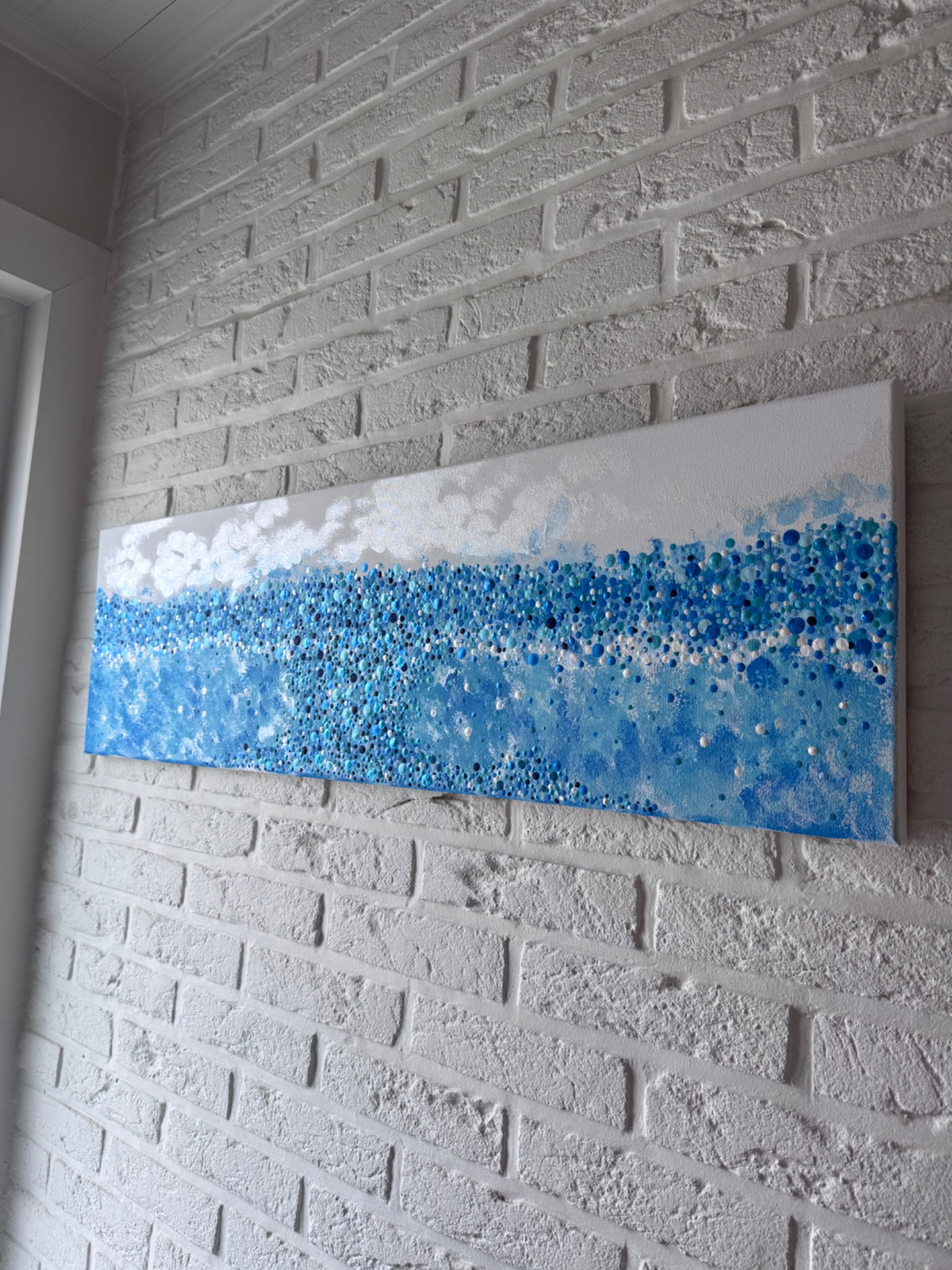 Where the Sea Keeps Secrets, origineel schilderij in blauwtinten