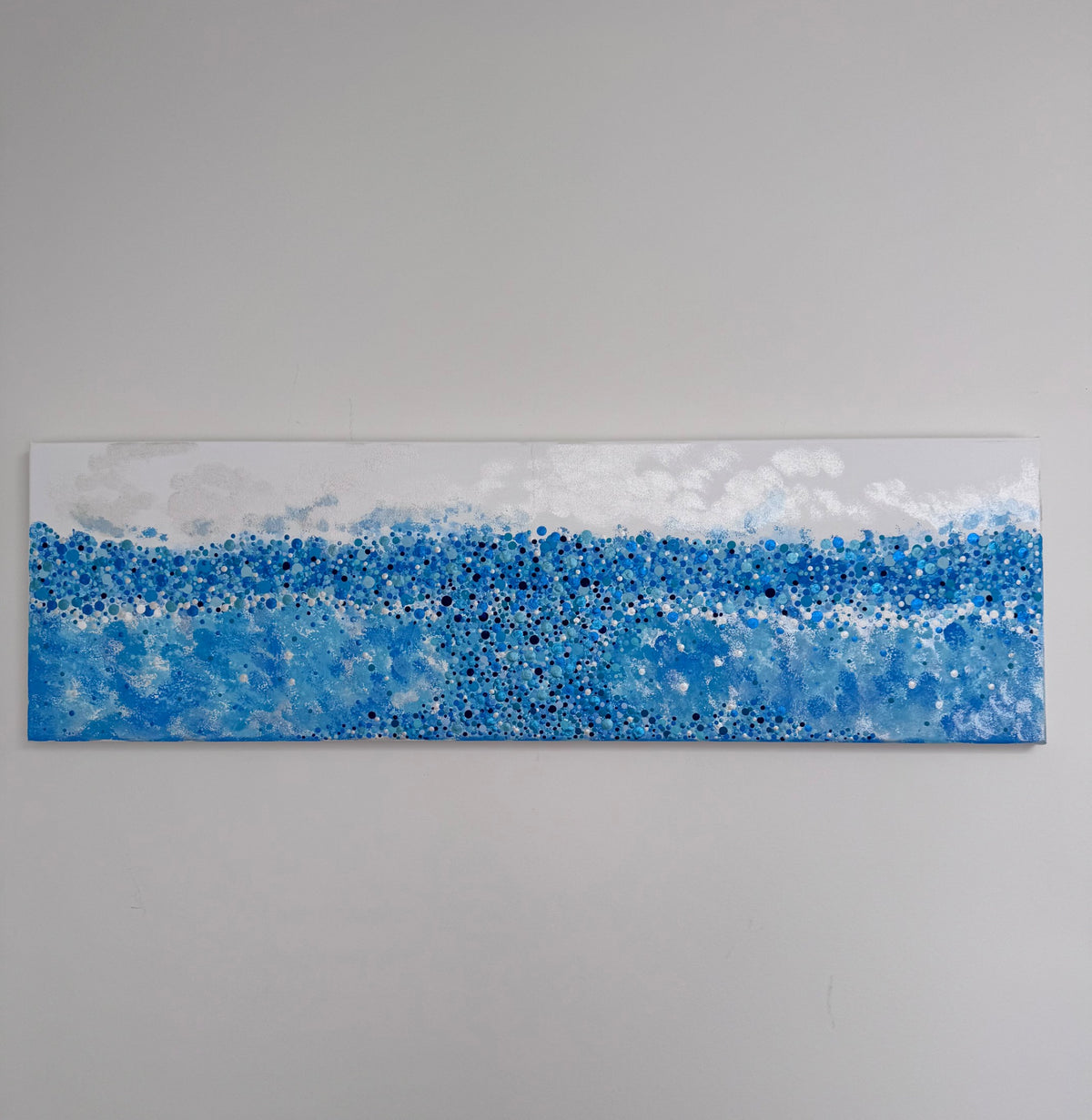 Where the Sea Keeps Secrets, origineel schilderij van 100 × 30 cm